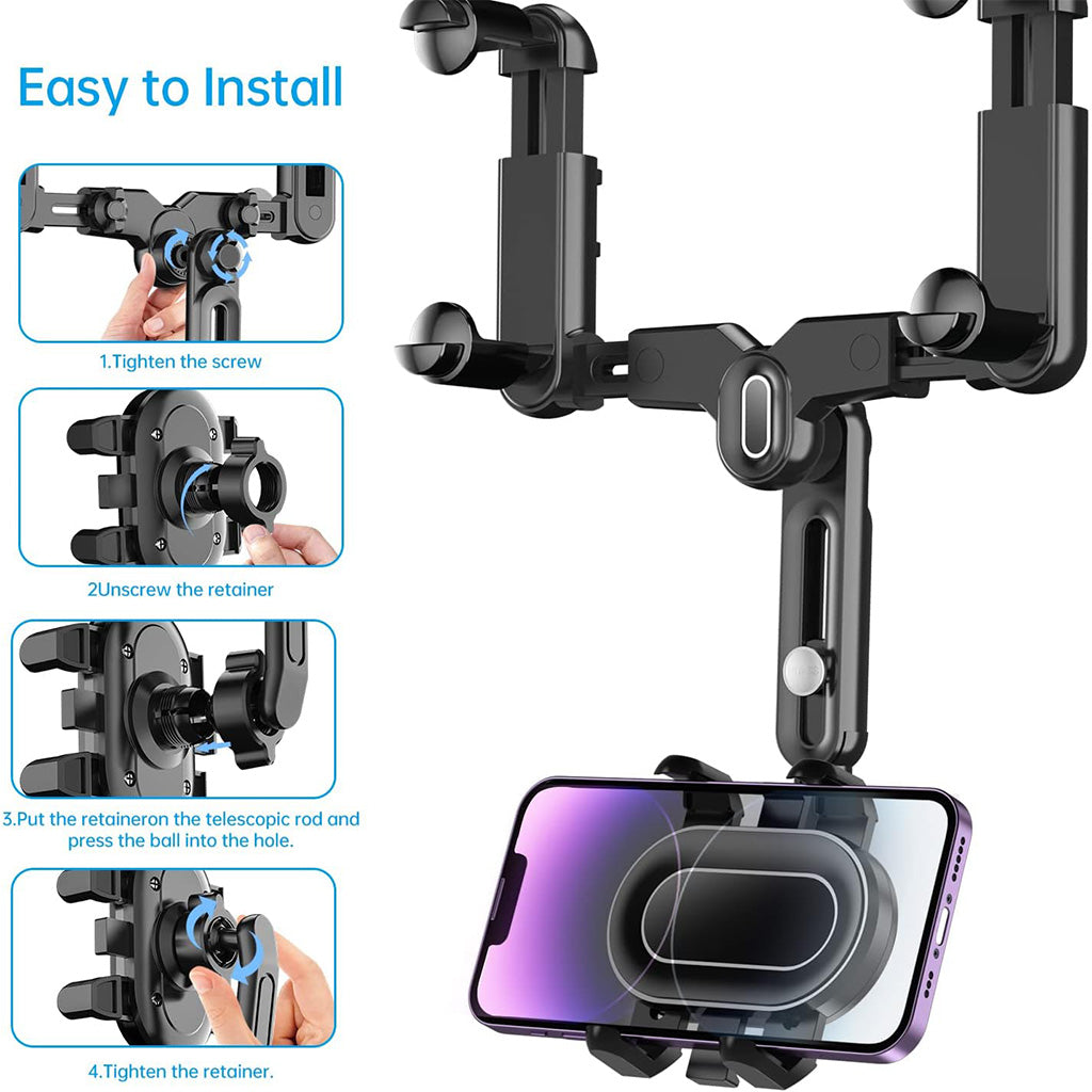 Rearview Mirror Phone Holder